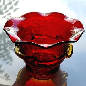 Vntg Pilgrim 🔥Amberina🔥 Crackle Stunner